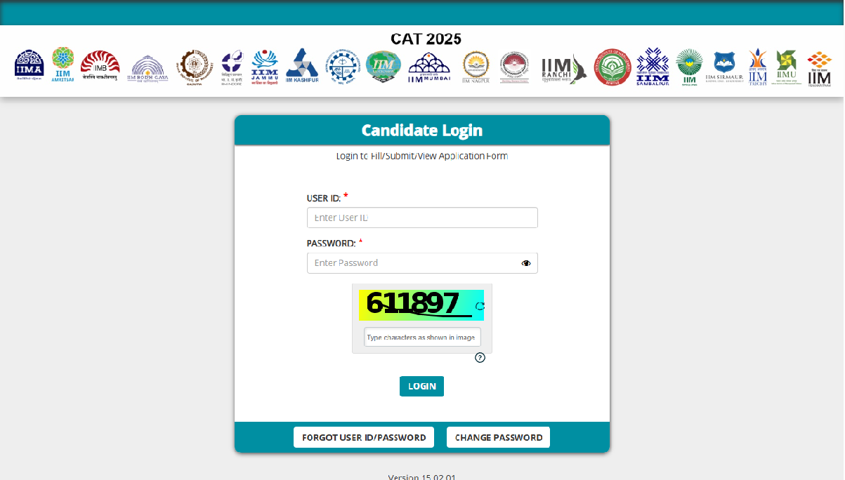 CAT Login page