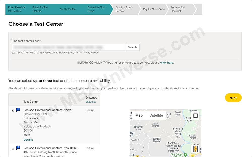 GMAT Registration Step