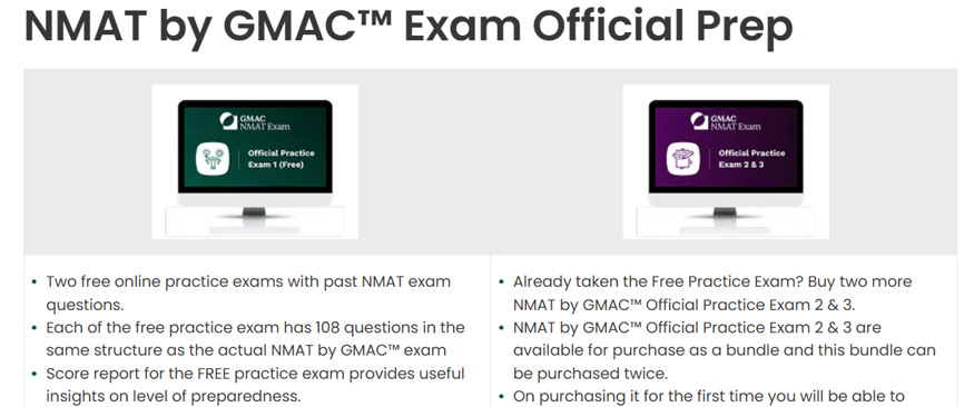 NMAT by GMAC™ Exam Official Prep page