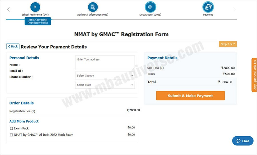 Make Payment of Application Fee