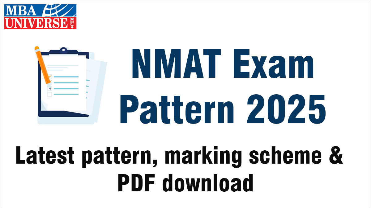 nmat exam pattern 2025 with 108 questions in three sections, check marking scheme, duration, section wise details and pdf download
