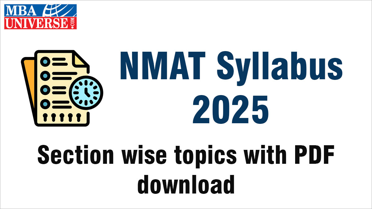 nmat syllabus 2025 covers quantitative skills, logical reasoning and language skills, check section wise topics and download pdf guide